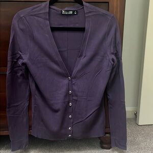 NY & Co. Women's Purple Cardigan Stretchy and Professional